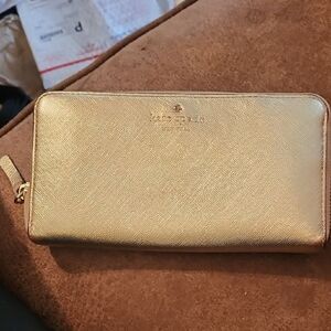 Kate Spade Metallic Gold Zip Wallet